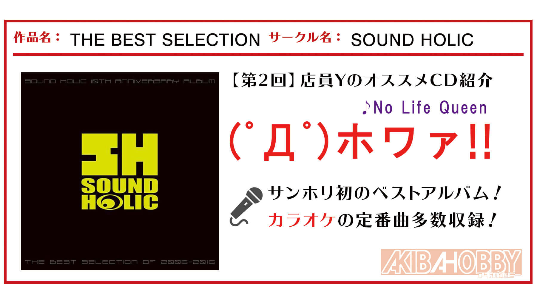 【店員Y 第2回】THE BEST SELECTION / SOUND HOLIC