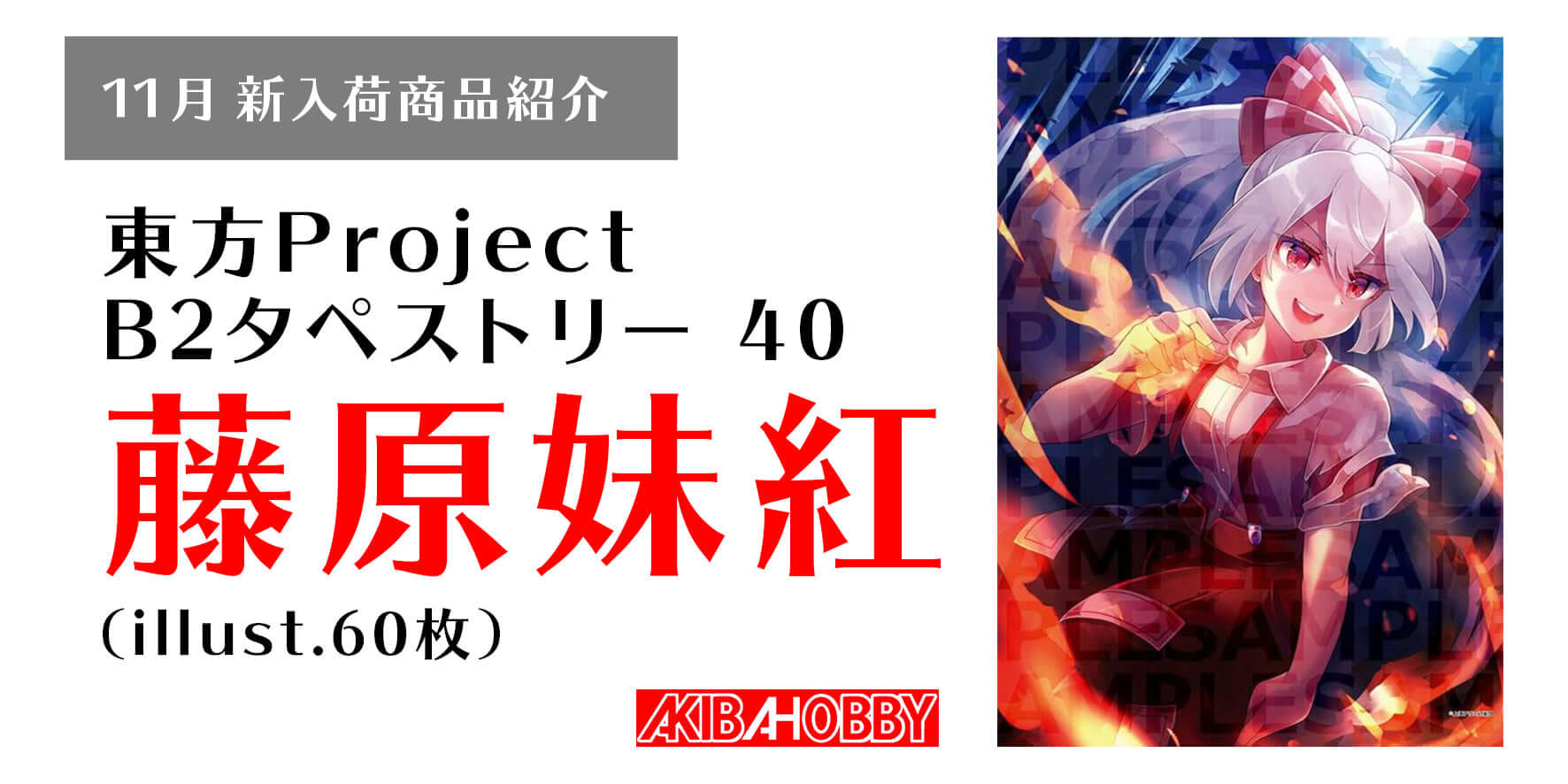 【11月新入荷商品紹介】東方Project B2タペストリー 40 藤原妹紅 illust.60枚