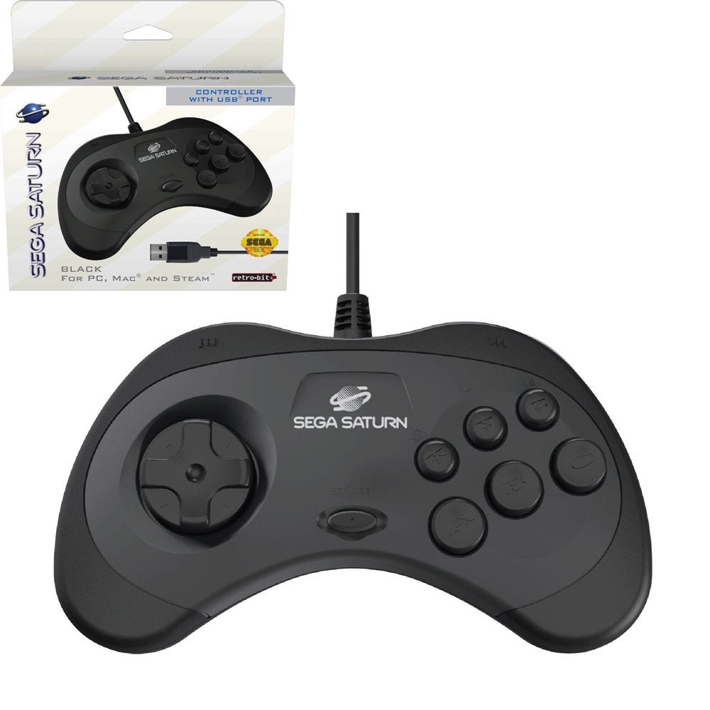 新品】SEGA Saturn Wired USB Control Pad Model 2 Black（正規輸入品