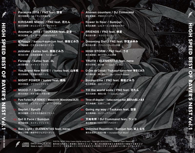 【New Product】HIGH SPEED BEST OF RAVER'S NEST Vol.1 / DiGiTAL WiNG Release Date: Around May 2018