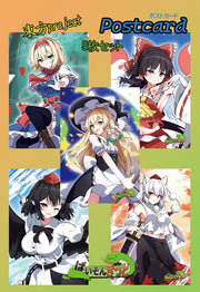 【新品】東方project 「アリスマーガトロイド，霧雨魔理沙，博麗霊夢，射命丸文，犬走椛」13-3ポストカード５枚セット / ぱいそんきっど 発売日:2026年08月頃