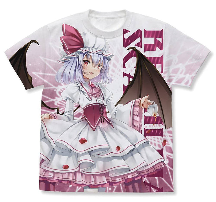 【新品】東方Project レミリア・スカーレット フルグラフィックTシャツ なつめえりver./WHITE-S（再販） / 二次元コスパ 発売日:2024年10月頃