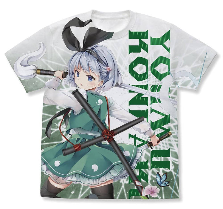 【新品】東方Project 魂魄妖夢 フルグラフィックTシャツ なつめえりver./WHITE-XL（再販） / 二次元コスパ 発売日:2024年10月頃