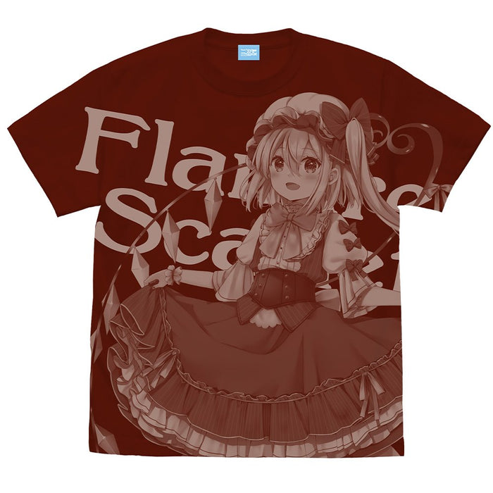 【新品】東方Project フランドール オールプリントTシャツ なつめえりver./BURGUNDY-S（再販） / 二次元コスパ 発売日:2024年11月頃