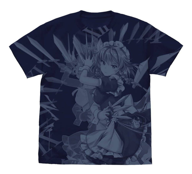 【新品】東方LostWord 十六夜咲夜 オールプリントTシャツ/NAVY-S / 二次元コスパ 発売日:2024年11月頃