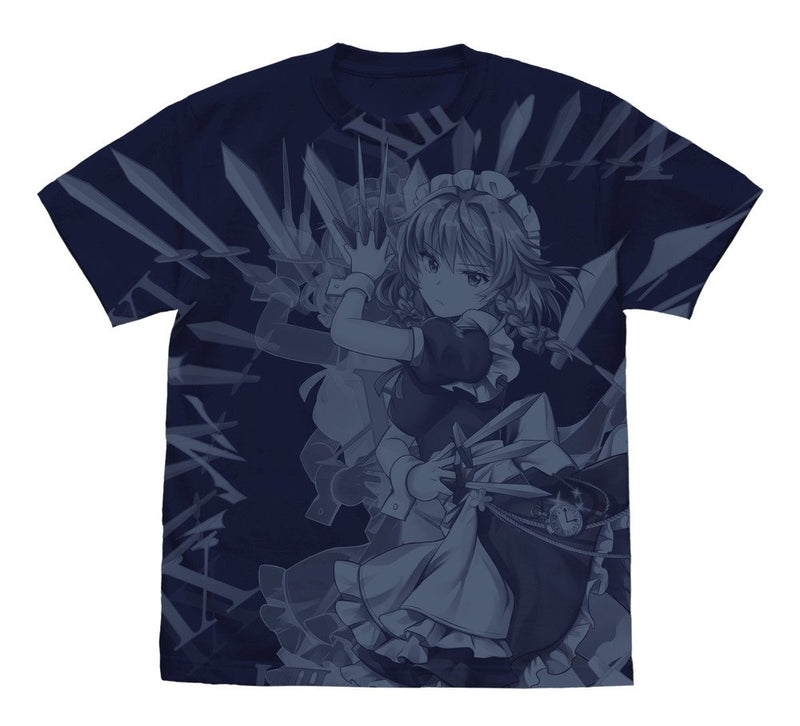 【新品】東方LostWord 十六夜咲夜 オールプリントTシャツ/NAVY-L（再販） / 二次元コスパ 発売日:2026年11月頃