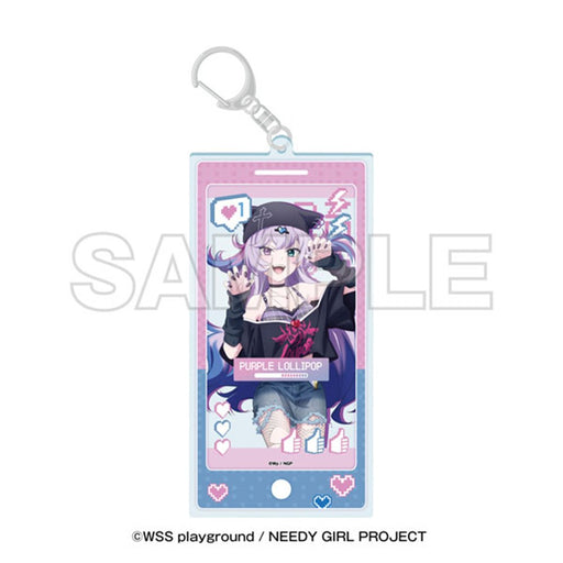 【新品】アニメ『NEEDY GIRL OVERDOSE』×東急歌舞伎町タワー アクリルキーホルダー パープル・ロリポップ / イーディス 発売日:2026年12月頃