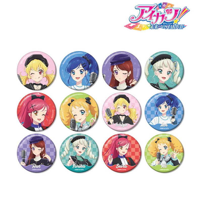 [New] 偶像活動! 10th STORY -通往未來的STARWAY- 全新繪製 休閒搖滾版 交換用 馬口鐵徽章 1盒 / Alma Bianca 發售日:2025年03月月前後