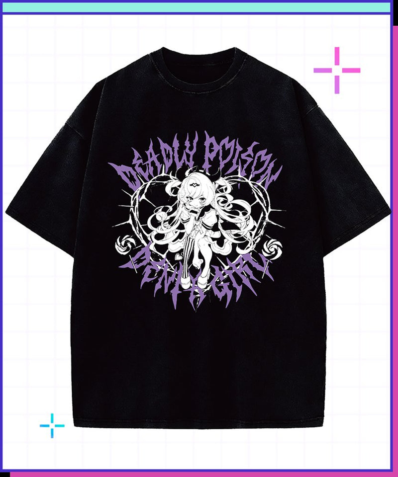 【新品】NEEDY GIRL OVERDOSE Tシャツ／パープル・ロリポップ(じーっver.) / WHY SO SERIOUS? 発売日:2026年09月頃