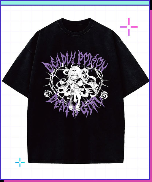 【新品】NEEDY GIRL OVERDOSE Tシャツ／パープル・ロリポップ(じーっver.) / WHY SO SERIOUS? 発売日:2026年09月頃