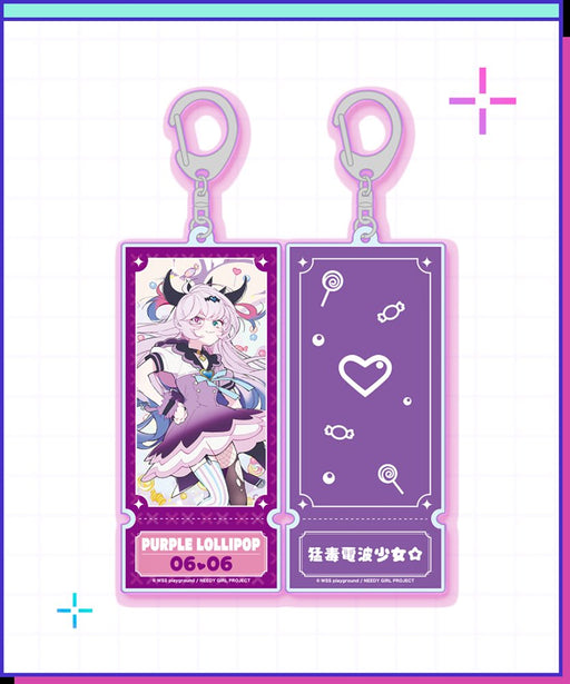 【新品】NEEDY GIRL OVERDOSE アクリルキーホルダー／パープル・ロリポップ（深川先生ver.） / WHY SO SERIOUS? 発売日:2026年09月頃