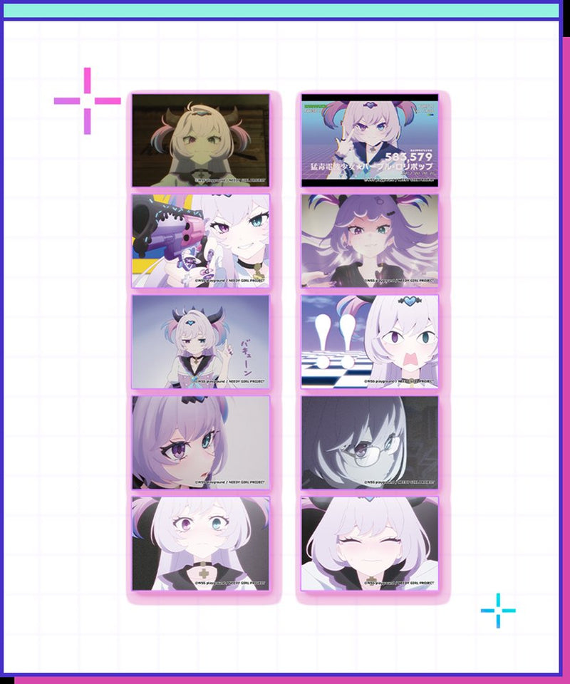 【新品】NEEDY GIRL OVERDOSE トレーディングスクエア缶バッジ／パープル・ロリポップ（アニメ ver.） (10種中1個) / WHY SO SERIOUS? 発売日:2026年09月頃