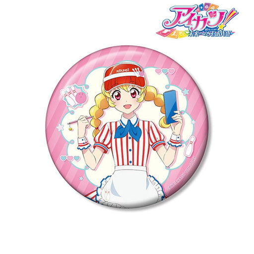 【新品】アイカツ！ 10th STORY ～未来へのSTARWAY～ 描き下ろし 星宮いちご レトロストライプver. 100mm缶バッジ / アルマビアンカ 発売日:2026年10月頃