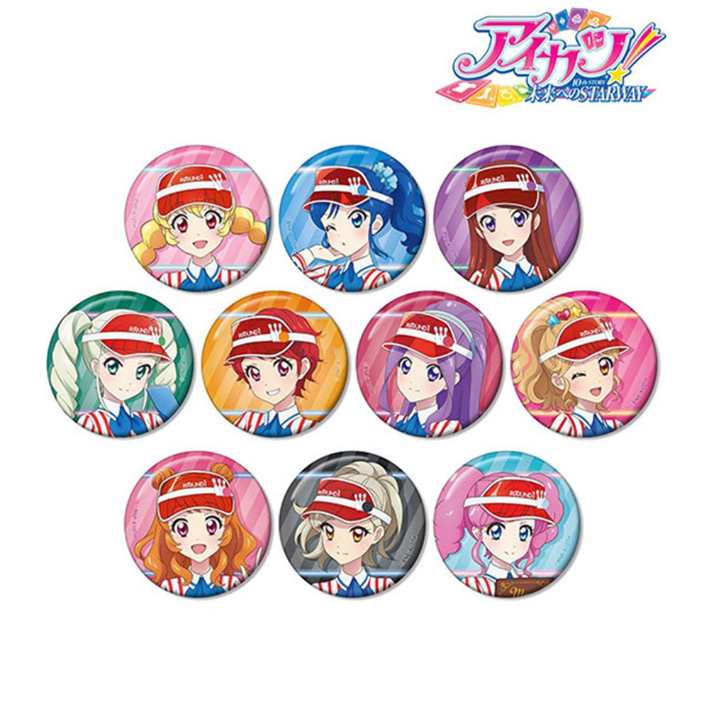 アイカツ　缶バッチ　10周年 新品】アイカツ！ 10th STORY ～未来へのSTARWAY～ 描き下ろし レトロ