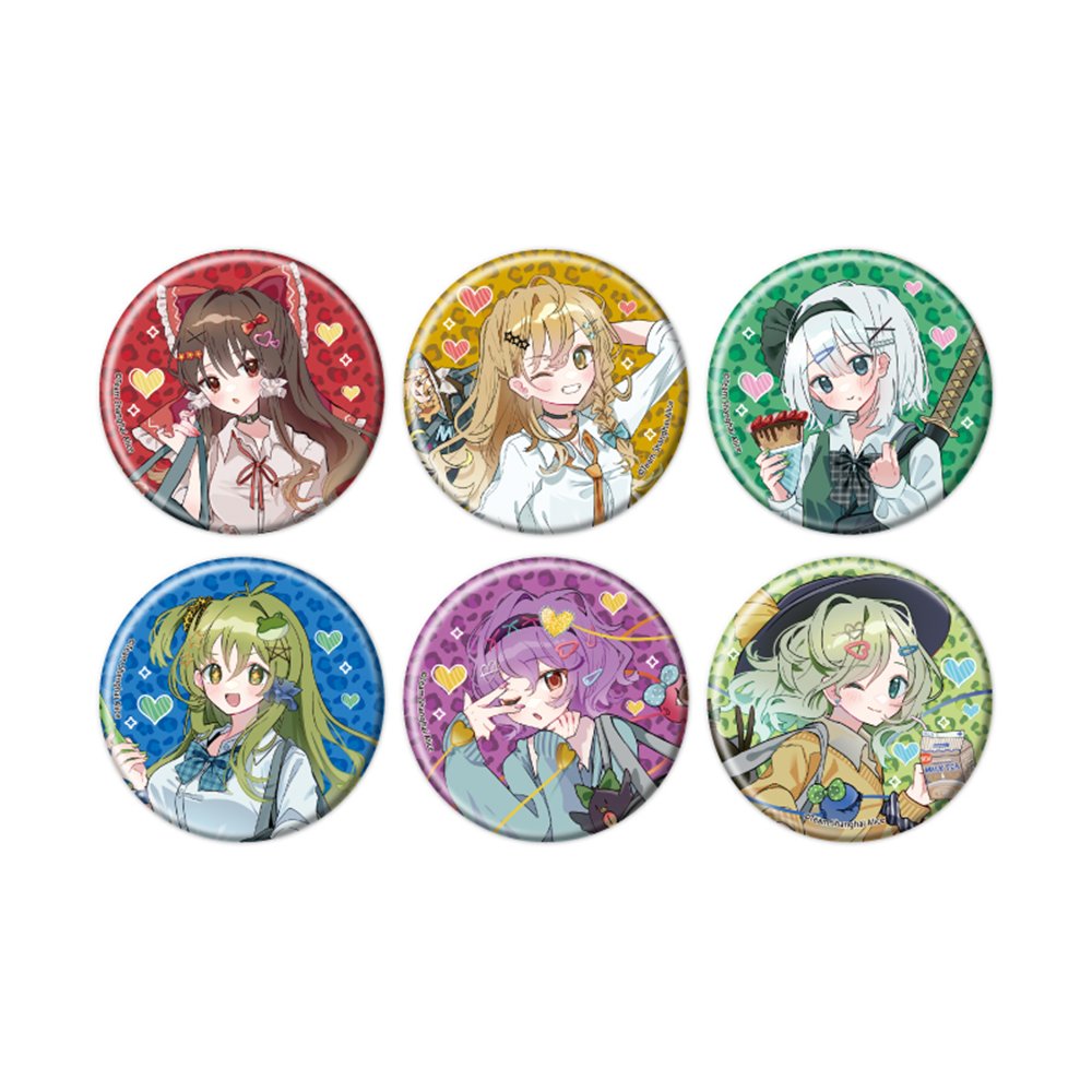新品】缶バッジ 東方Project 17 平成ギャルVer.(描き起こしイラスト