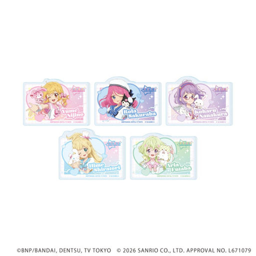 【新品】アクリルプレートバッジ アイカツスターズ!×サンリオキャラクターズ 01 コラボイラスト(等身) (1BOX5個入) / A3(エースリー) 発売日:2026年11月頃