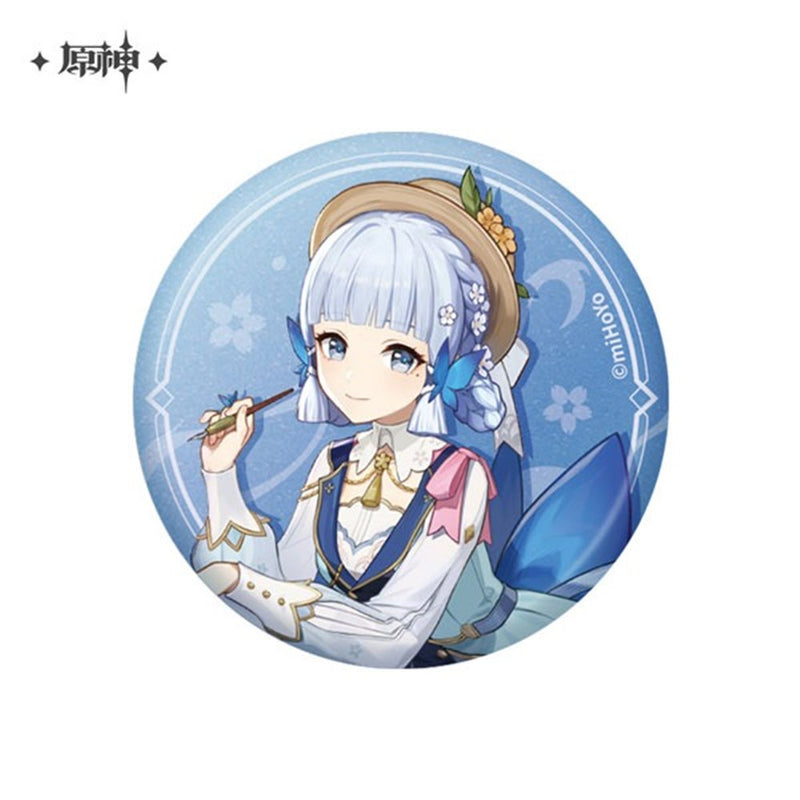 [New] Genshin Impact Teyvat Style Series Can Badge "Letter Visited at Flower Time" Kamisato Ayaka / mihoyo