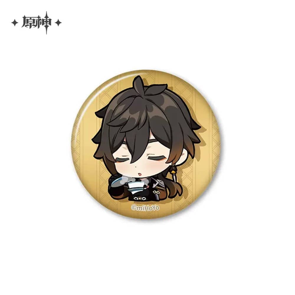 原神　鍾離　缶バッジ　デフォルメ 新品】原神 デフォルメスタンプシリーズ キャラ缶バッジ 鍾離 / miHoYo