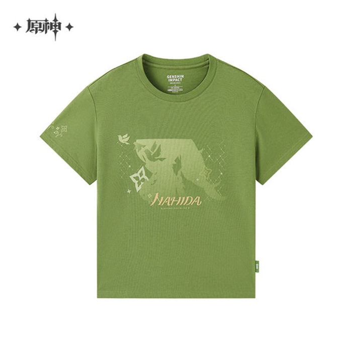 [Imported] Hara Shen Carriage Image Apparel Series Silhouette T-shirt Naheeda Green L / miHoYo