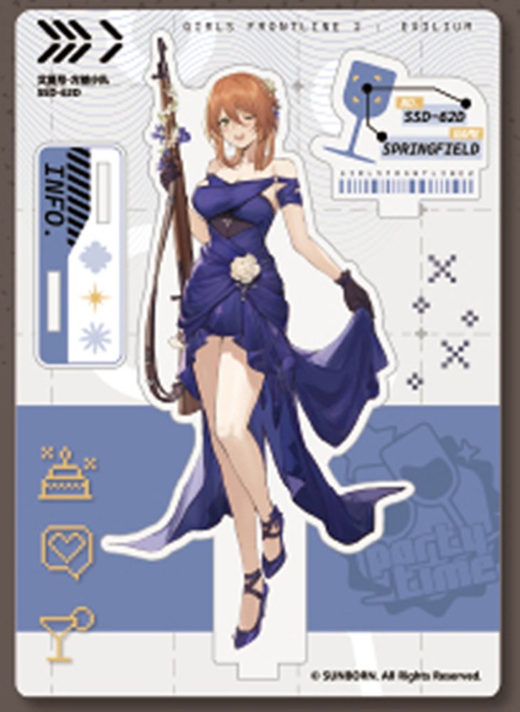 【新品】ドールズフロントライン2 Maidjumpコラボカフェ 立ち絵アクリルスタンド スプリングフィールド / MaidJump