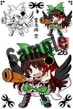 【新品】東方 ステッカー（ハガキ）霊烏路 空／ D-east