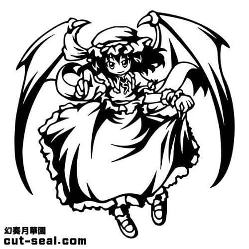 【新品】キャラクターシート(中) レミリア・スカーレット Ver.2 （黒）／ 幻奏月華園