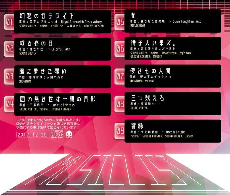 [新]东方音乐游戏BEST / Buta Otome预计上市：2017年12月左右