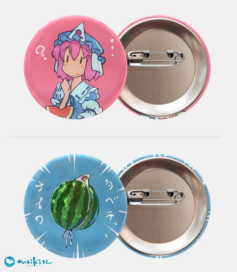 【新品】ﾀﾍﾞﾃﾅｲﾜ 缶バッチ 東方夢想夏郷 幽々子様 2個セット / 舞風-Maikaze 発売日:2023年05月頃