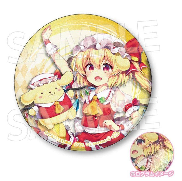 [New] Touhou Project x Sanrio Characters 76mm Hologram Can Badge Flandre Scarlet x Pompompurin / Eiko Release Date: January 2021