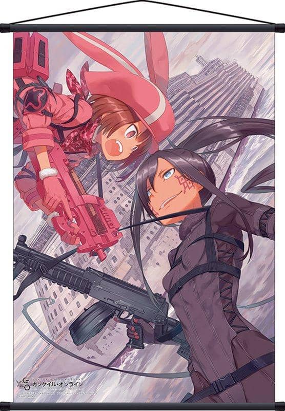 【新品】刀劍神域外傳 Gun Gale Online（動畫版）B2 掛毯／蓮＆Pitohui 第5卷封面（原作圖案）/ Movic 發售日：2018年06月左右