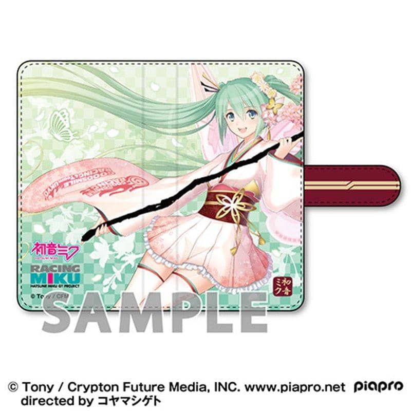 【新品】初音ミク GTプロジェクト　手帳型スマホケース レーシングミク Tony 晴着Ver. / アクアマリン 発売日:2019年02月28日