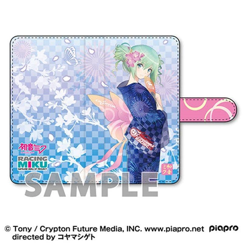 【新品】初音ミク GTプロジェクト　手帳型スマホケース レーシングミク Tony 浴衣Ver. / アクアマリン 発売日:2019年02月28日