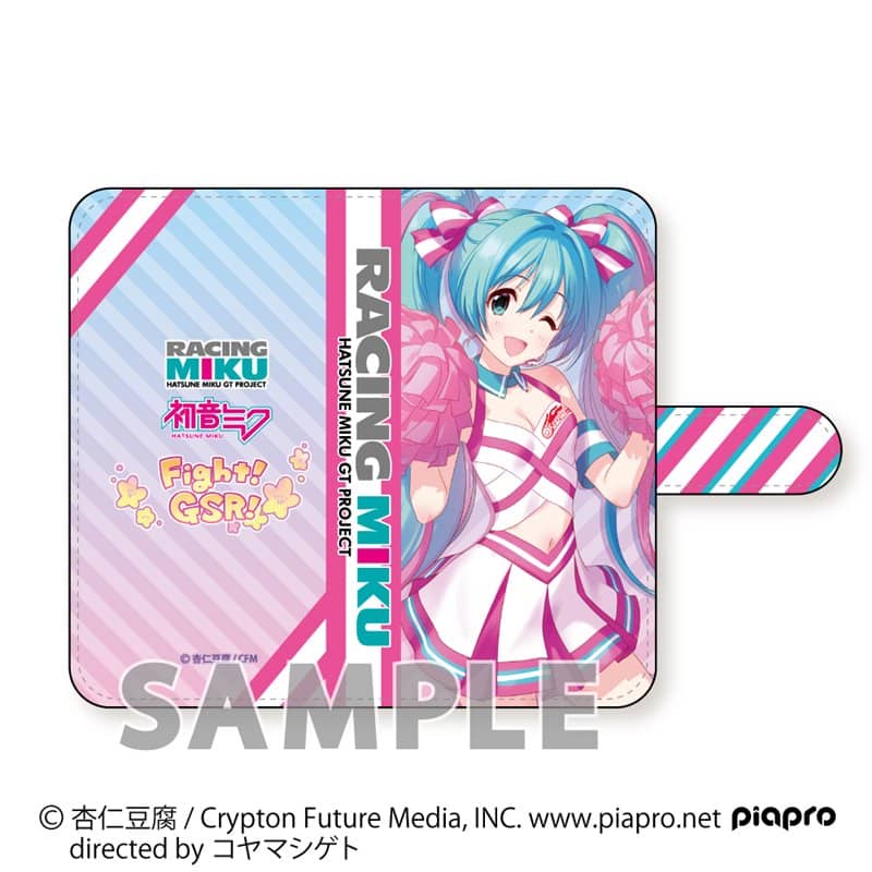 【新品】初音ミク GTプロジェクト　手帳型スマホケース　レーシングミク 2019 チアVer. / アクアマリン 発売日:2020年02月28日