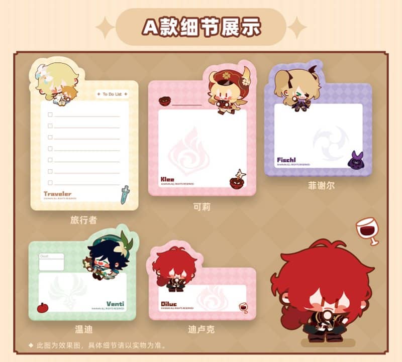 [New] Genshin Impact Character Sticky Note Collection B / miHoYo