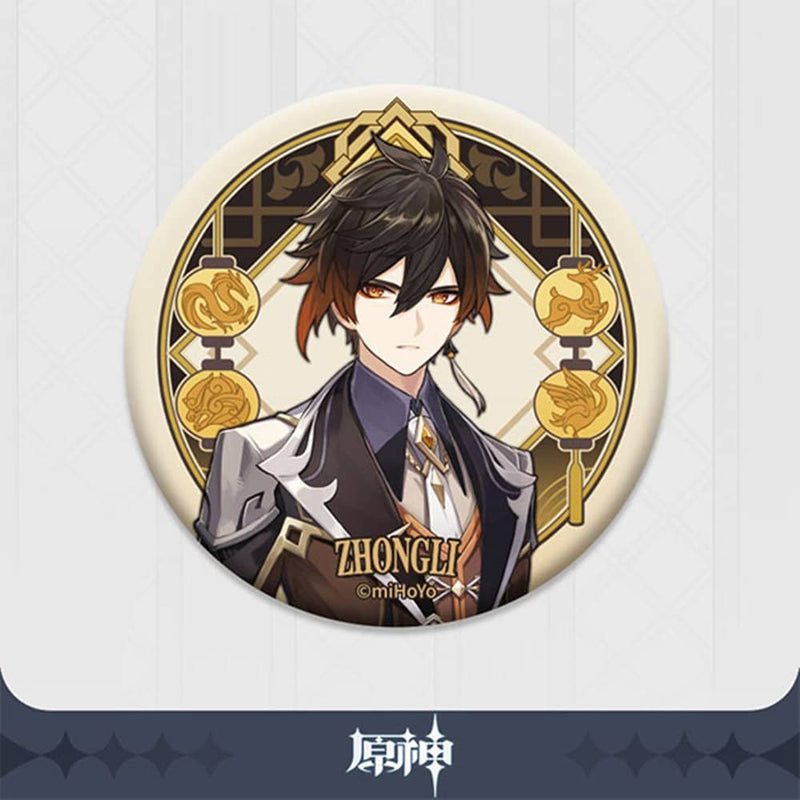 [New] Genshin Impact Liyue Harbor Series Character Can Badge Zhongli / miHoYo