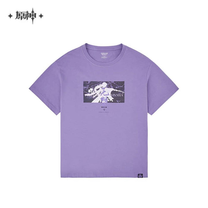 [Imported] Genshin Impact Character Image Apparel Series T-shirt Raiden Shogun Silhouette Ver. Purple XXL size / mihoyo