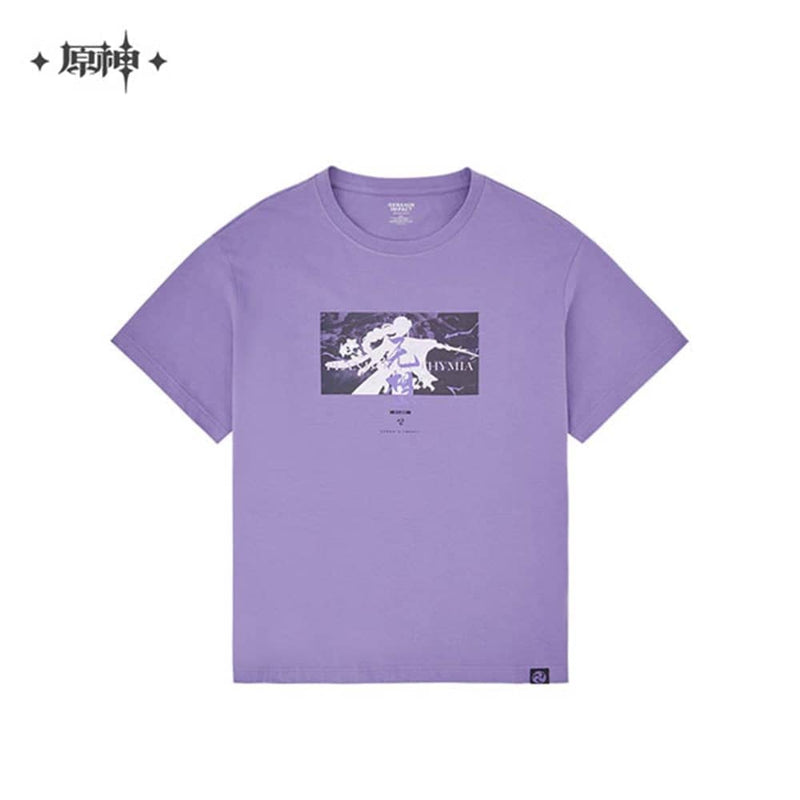 [New] Genshin Impact Character Image Apparel Series T-Shirt Raiden Shogun Silhouette Ver. Purple XXXL Size / mihoyo